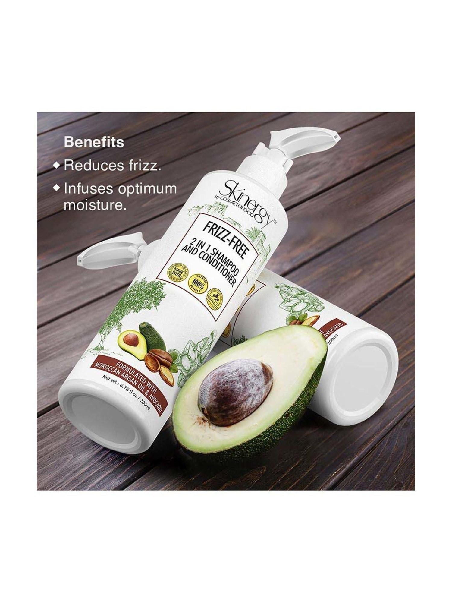 Cosmetofood Skinergy Frizz Free 2in1 Shampoo & Conditioner - 200 ml