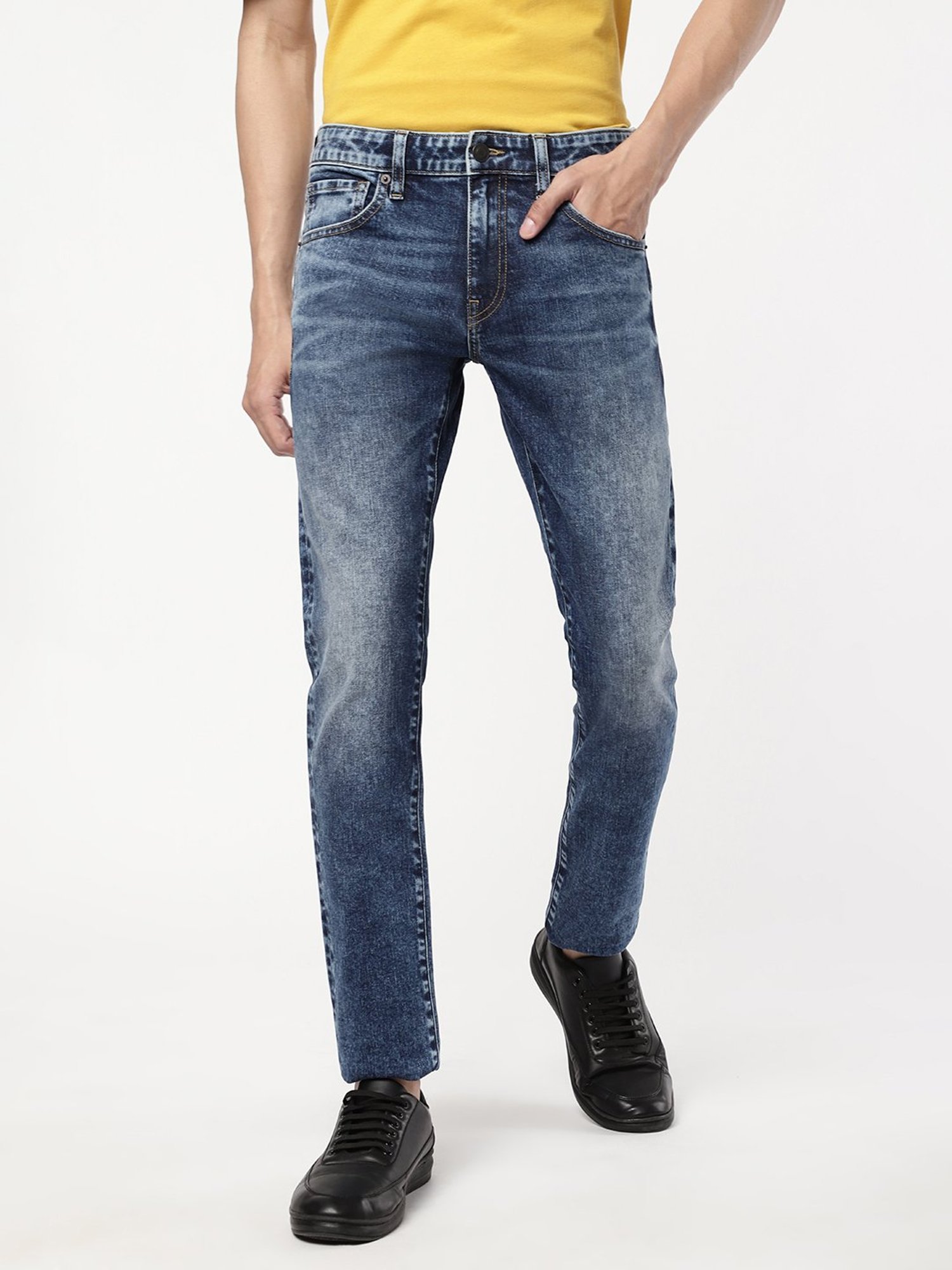 Passion Blue Slim Fit Heavily Washed Jeans