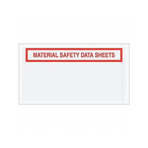 Box Packaging "Material Safety Data Sheet" Envelope, 2 Mil Poly, Red, 5.5" x 10" - Case of 1,000