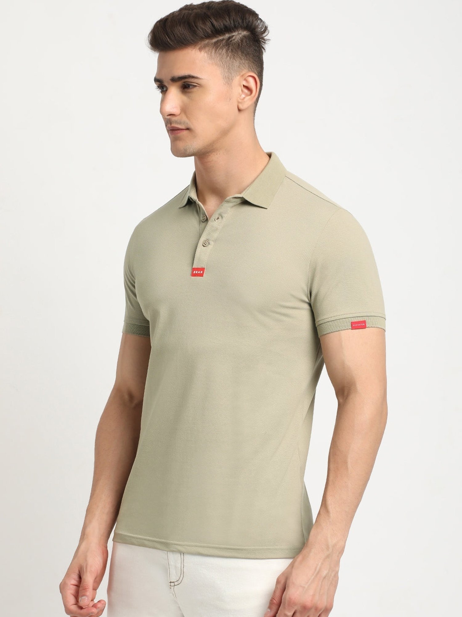 The Bear House Green Slim Fit Polo T-Shirt