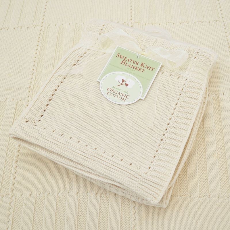 TL Care Organic Cotton Sweater Knit Swaddle Blanket - Natural