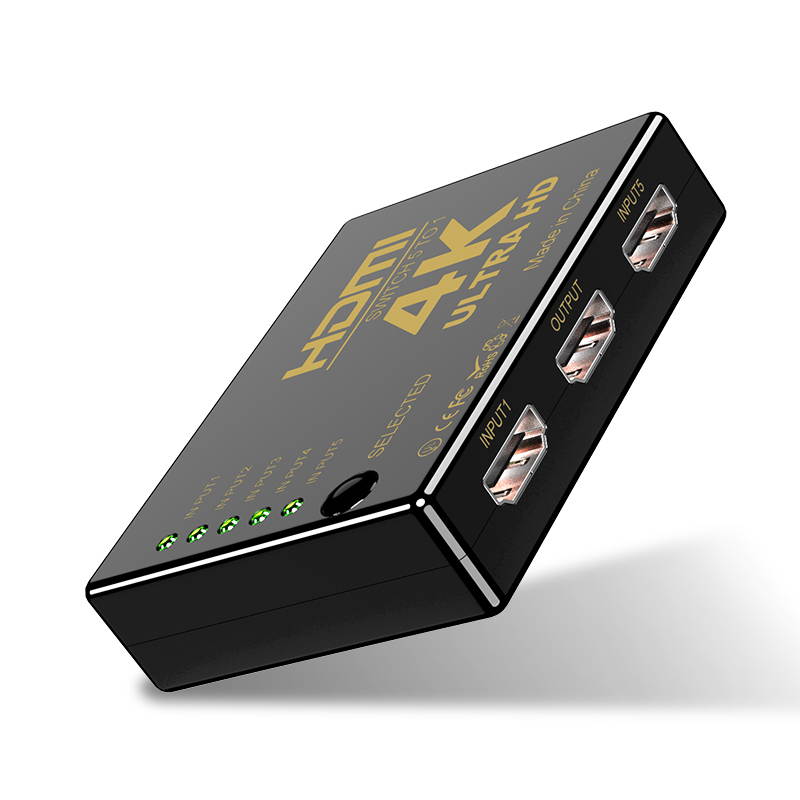 HDM Splitter. DEFEILIN HDM Switch 5x1 Ports HDMI Switcher 5 in 1 Out HDM Splitter Switcher 4K2K 1080P 3D IR Remote Control for PS3 Xbox 360 Sky Box DVD HDTV Projector etc