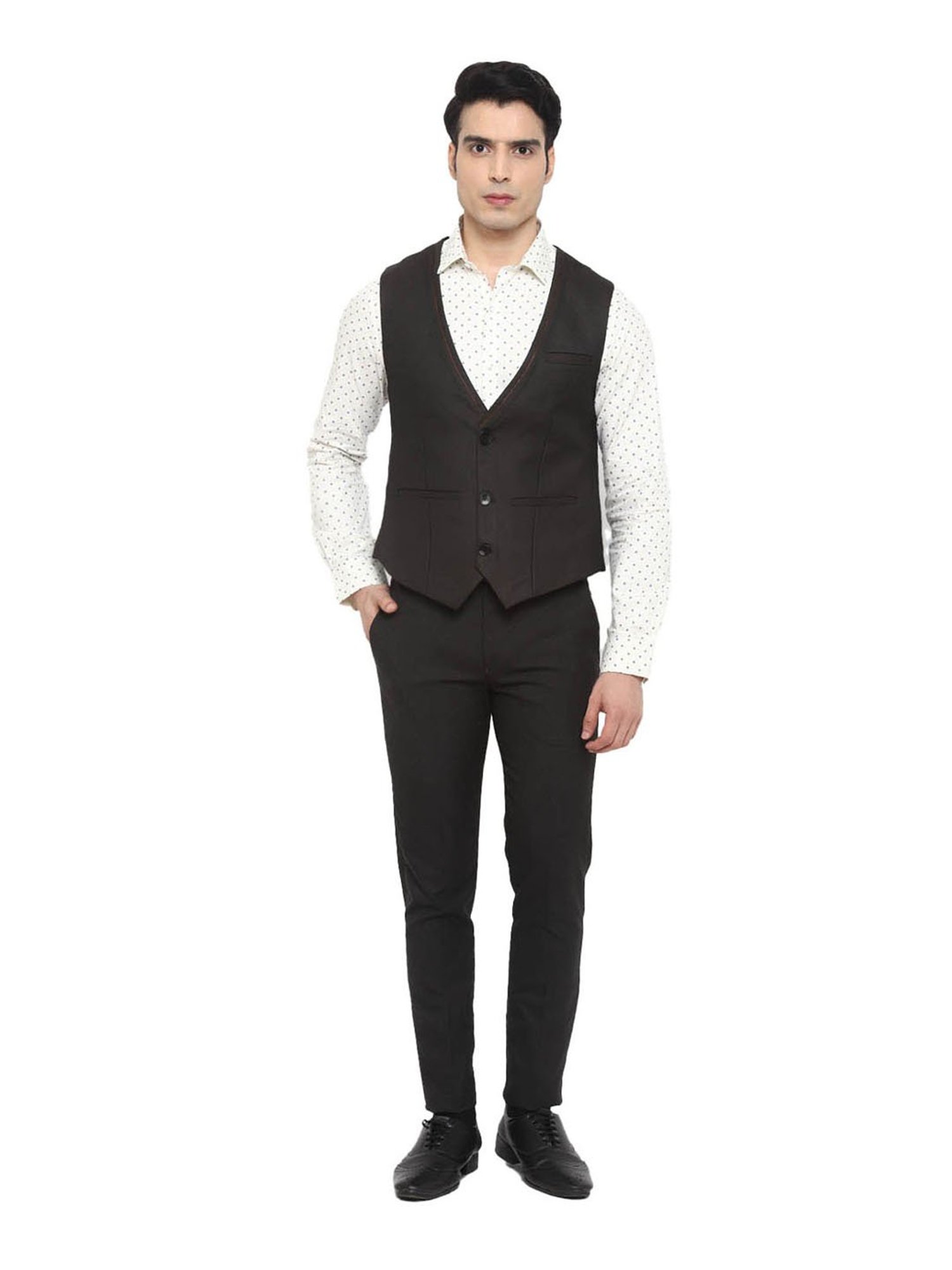 Turtle Black Regular Fit Waistcoat