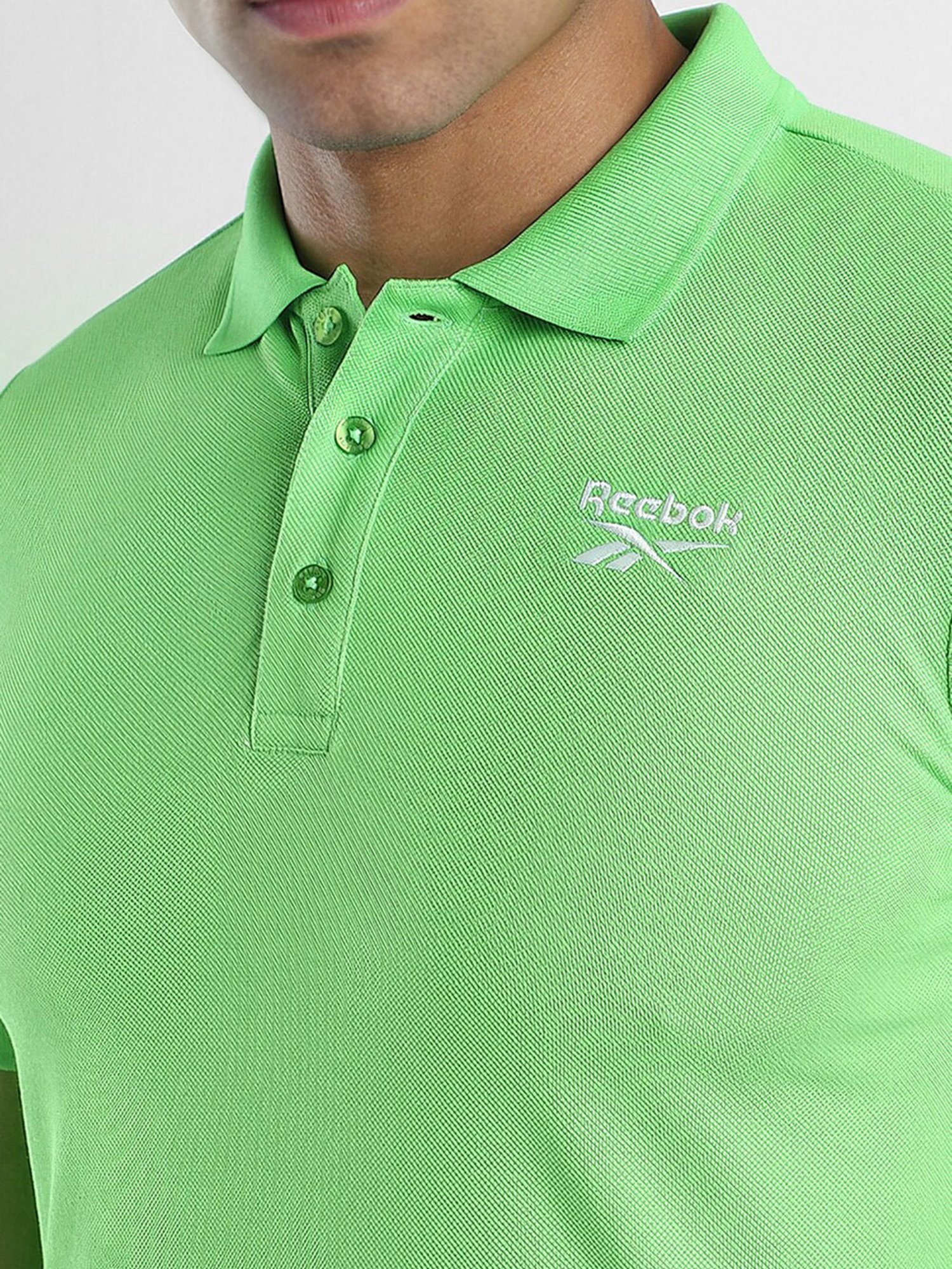 Reebok Green Slim Fit AlwysOn Polo T-Shirt