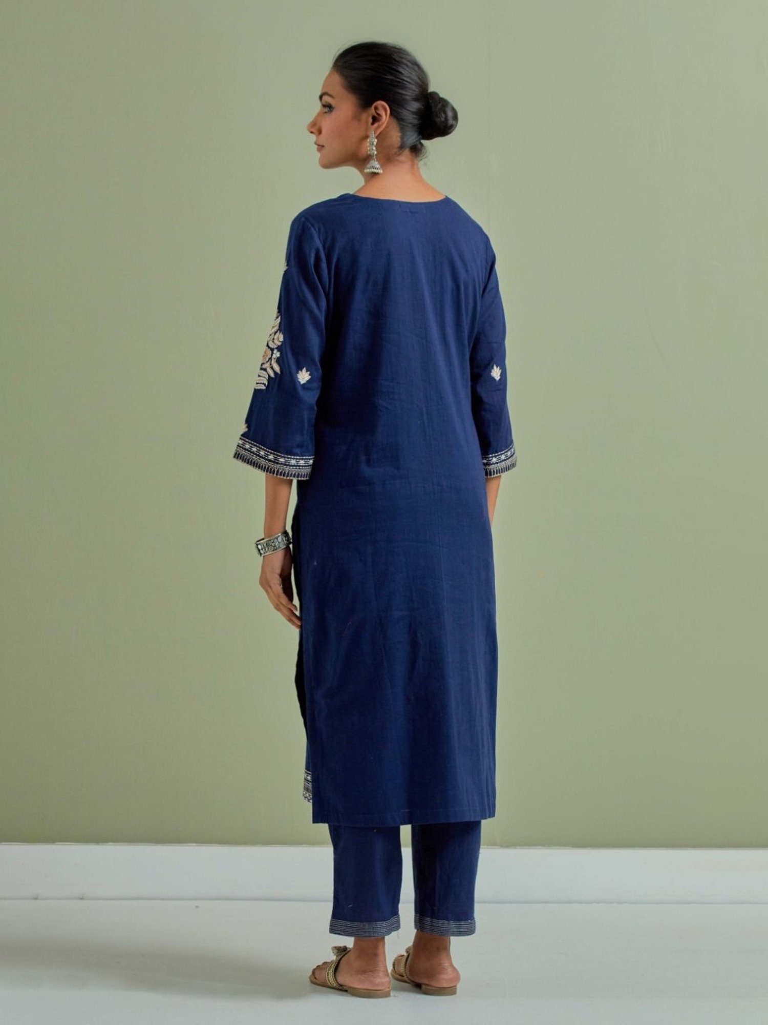 URBAN MYSTIC Black Rayon Embroidered Kurta & Sharara Set