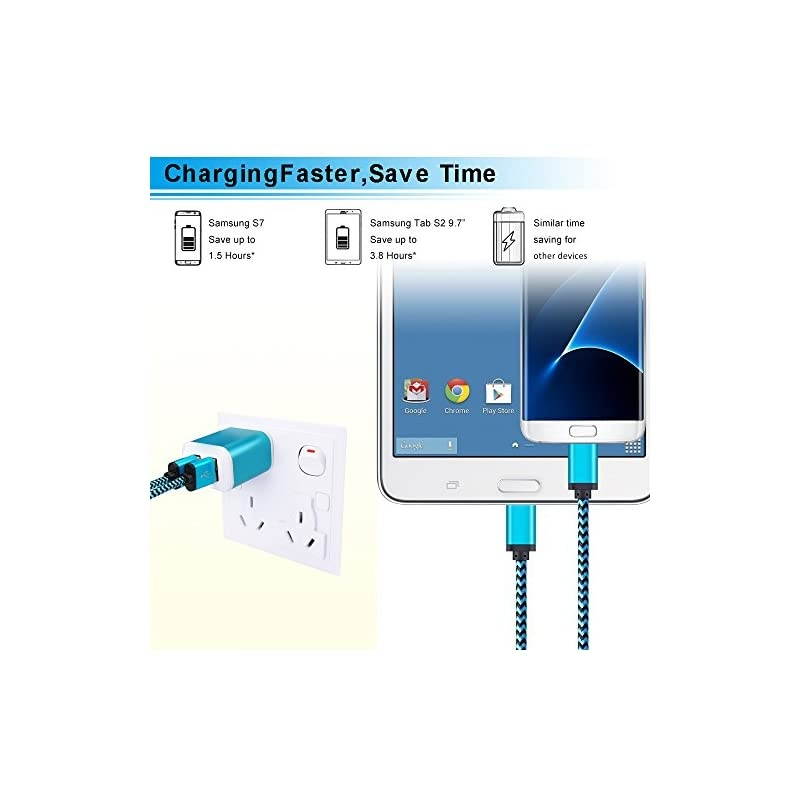 Android Charger with Wall Plug  21A Dual Port USB Wall Charger Brick Block Charger Cube Box with 2Pack 6ft Micro USB Cable Phone Charger Cord for Samsung Galaxy S7 S6 Edge J3 J7 LG Stylo 5 3