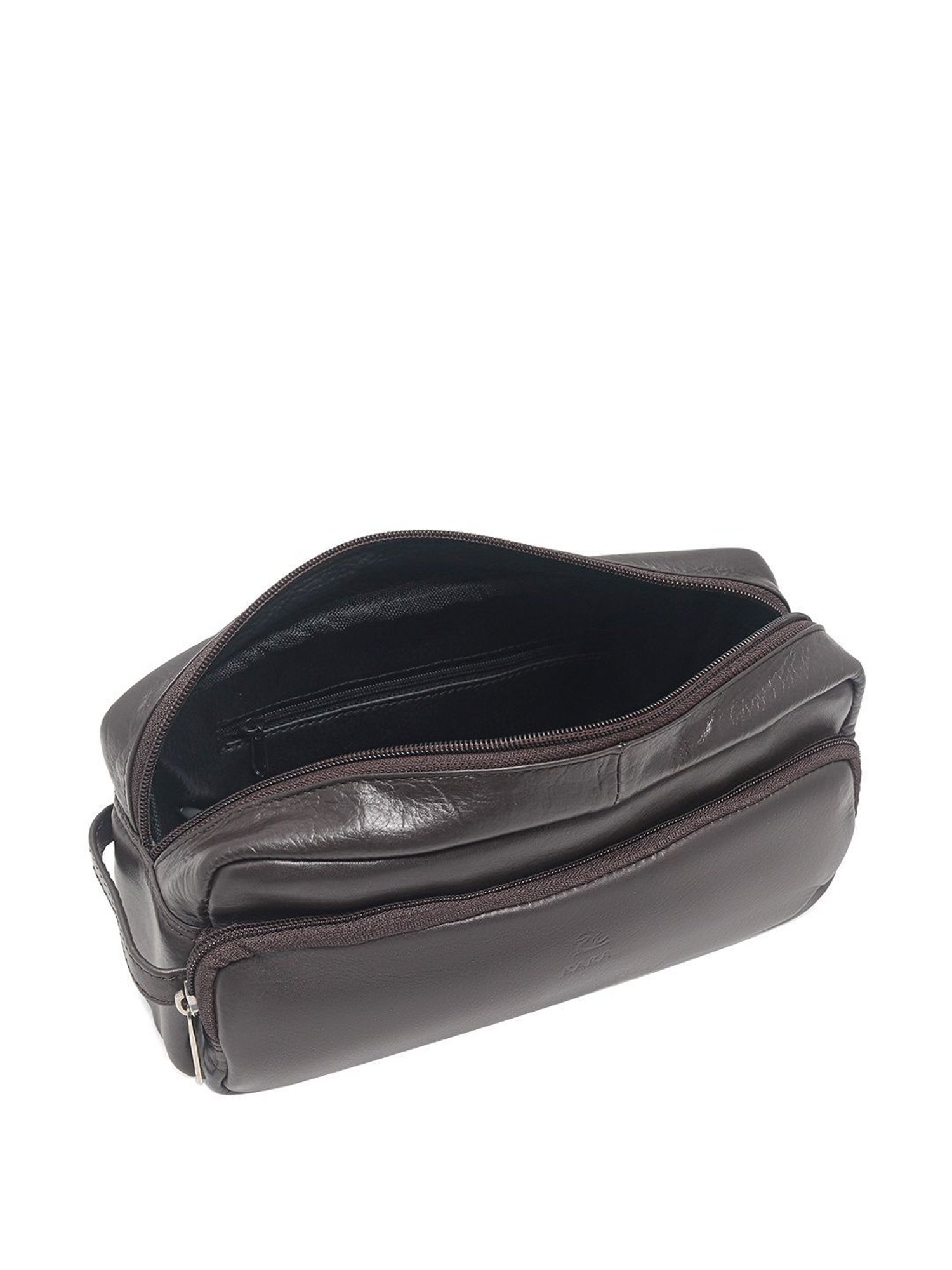 Kara Black Unisex Leather Pouch