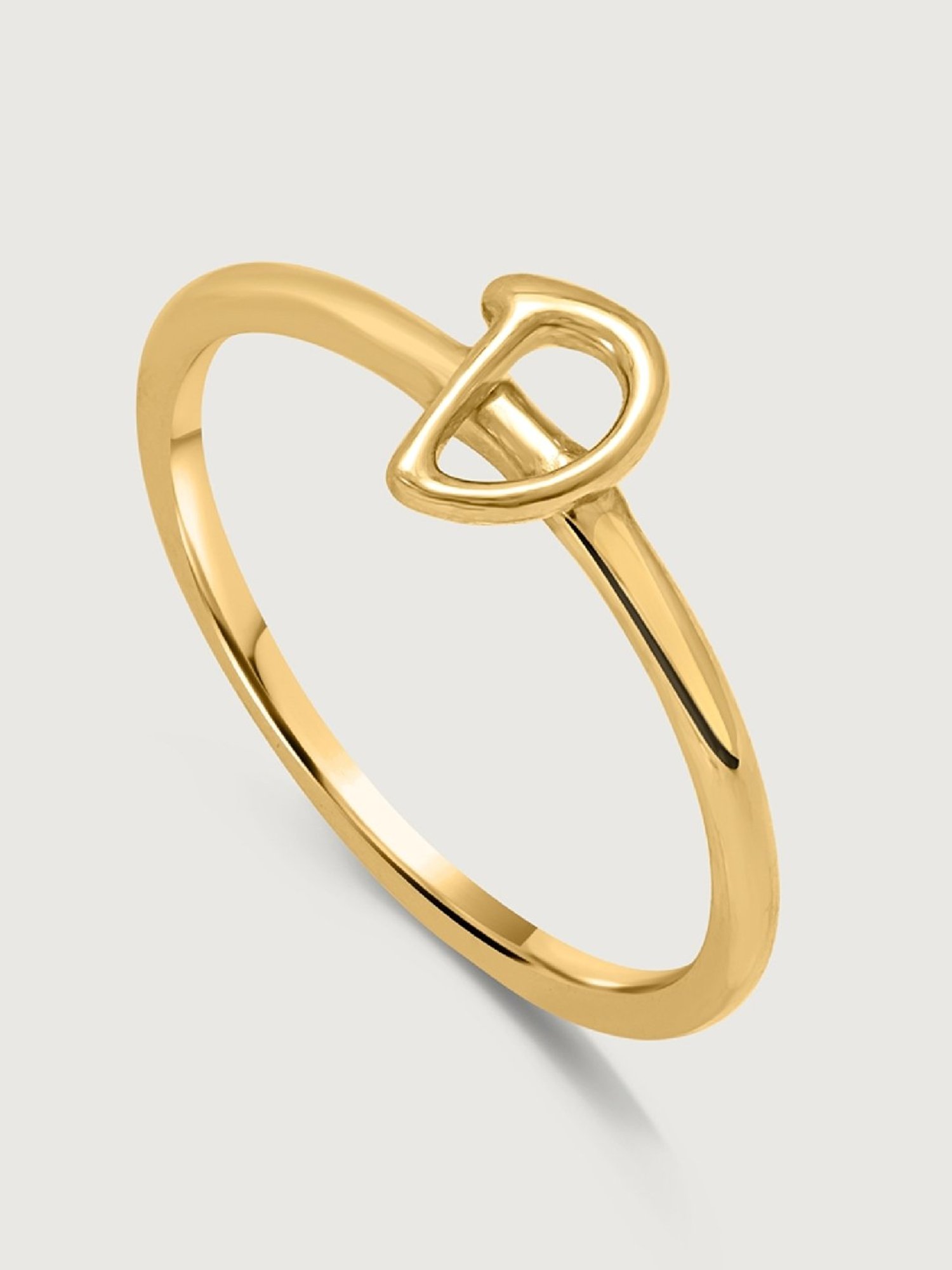 Mia by Tanishq Letter D 14k Yellow Gold Initial Ring