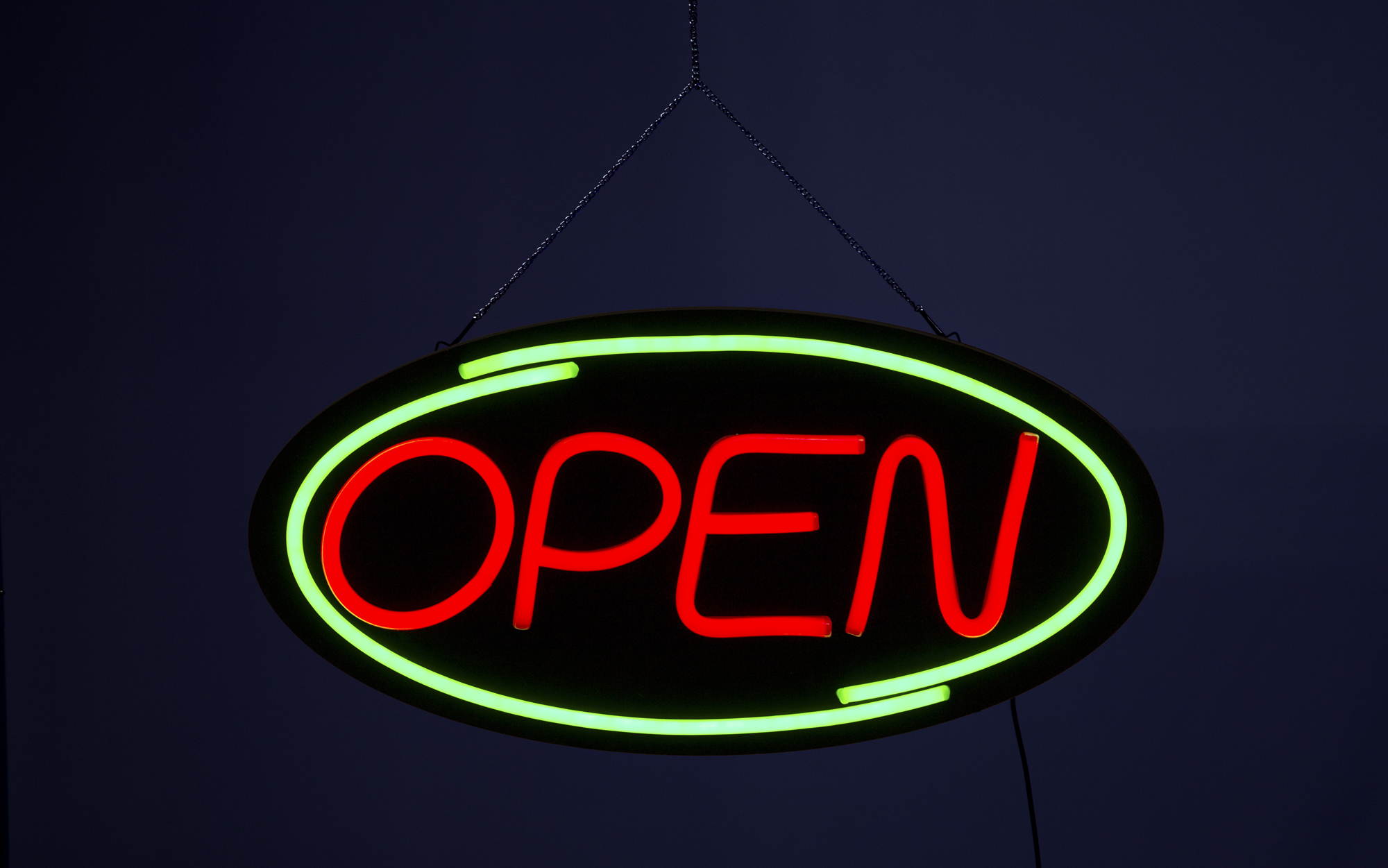 JUMBO LED Open Sign With Remote! Very Bright! BD32-1 (32x16) Red & Green