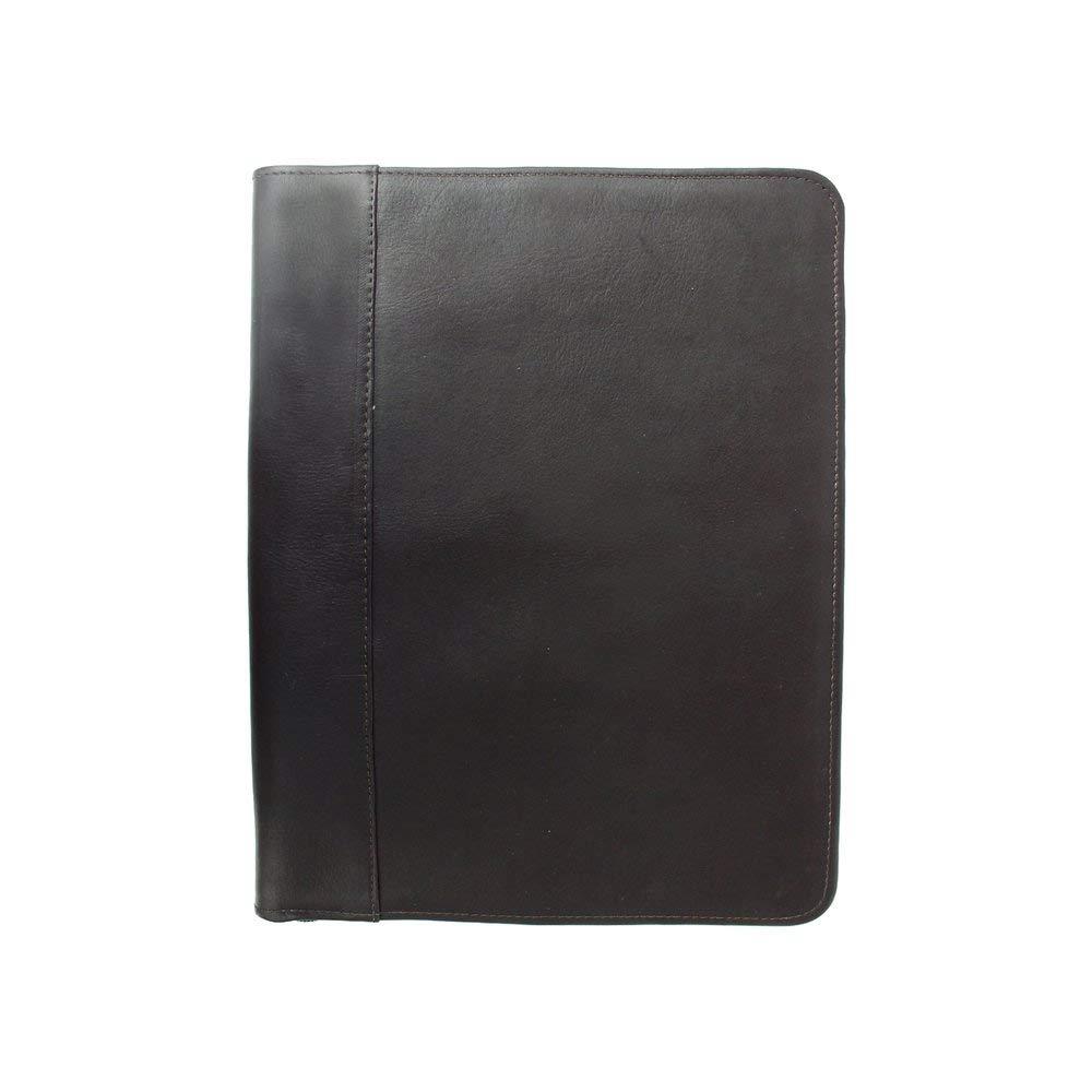 Piel Leather Zippered Padfolio, Chocolate, One Size