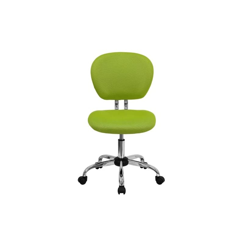 Mid-Back Apple Green Mesh Padded Swivel Task Office Chair with Chrome Base