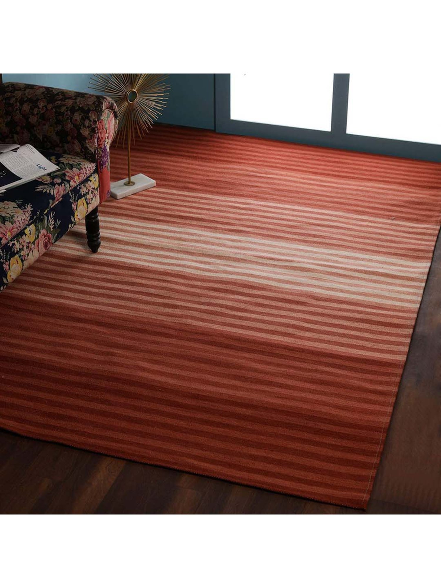 Pequra Red & Beige Wool XL Carpet - Set of 1