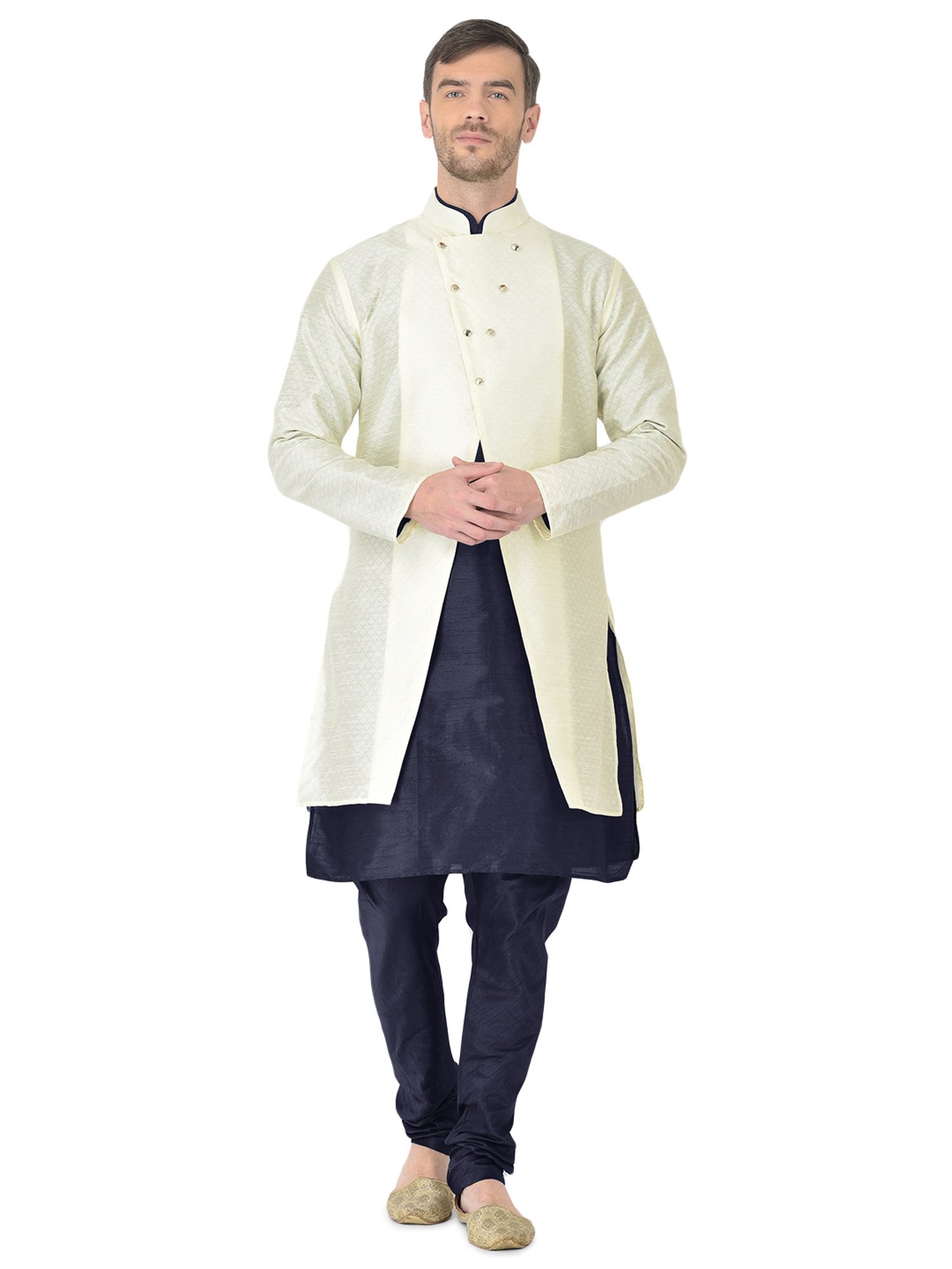 SG RAJASAHAB Multi Regular Fit Self Pattern Kurta Set