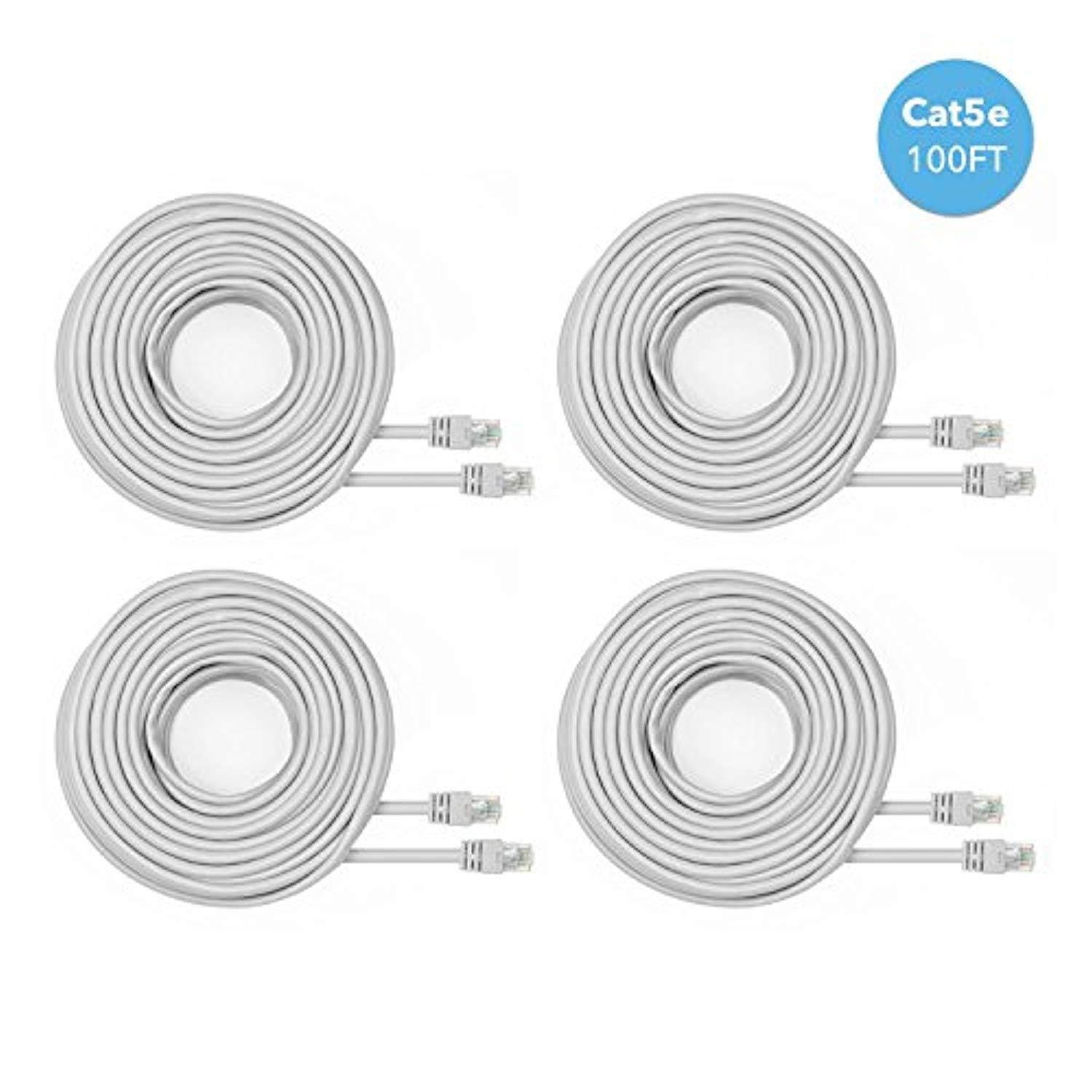 Amcrest 4-Pack 100 Feet Loose Ethernet Cables (4PACK-CAT5ECABLE100)