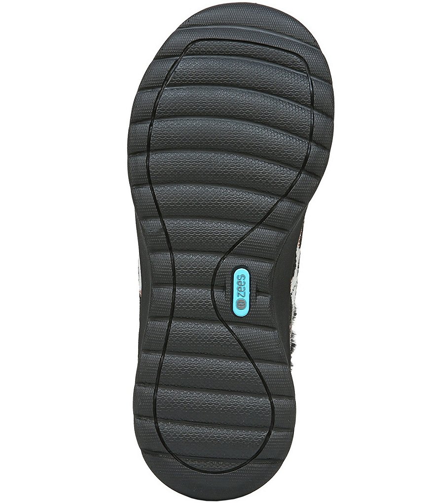 Bzees Premium Golden Leopard Print Faux Fur Lined Washable Wedge Booties