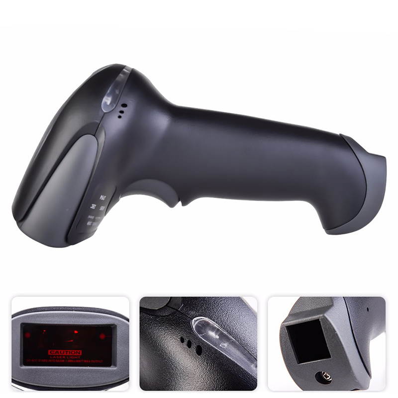 Plugadget Barcode Scanner Portable Laser F5 High Sensitive Barcode Handheld Scanner USB Wired 1D Bar Code Scan for POS System
