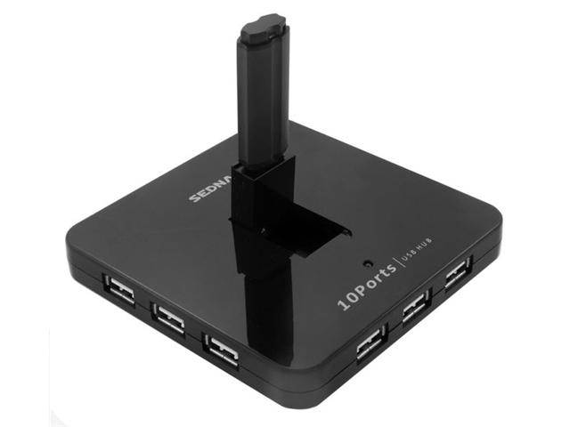 SEDNA Desktop 10 Ports USB 2.0 Hub w/ AC-DC Adapter