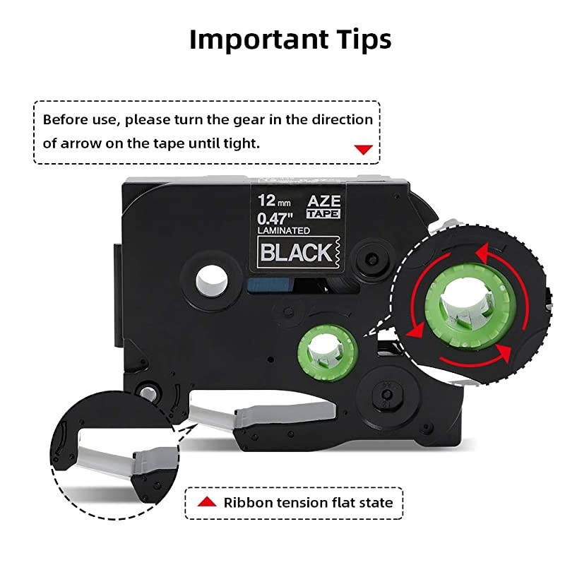 Compatible Label Tape Replacement for Brother TZe335 TZ 335 PTouch White on Black Label Tape 12mm 047 Laminated TZe Tape for Brother PTD210 PTH110 PTD600 PTD400 Label Maker 4 Pack