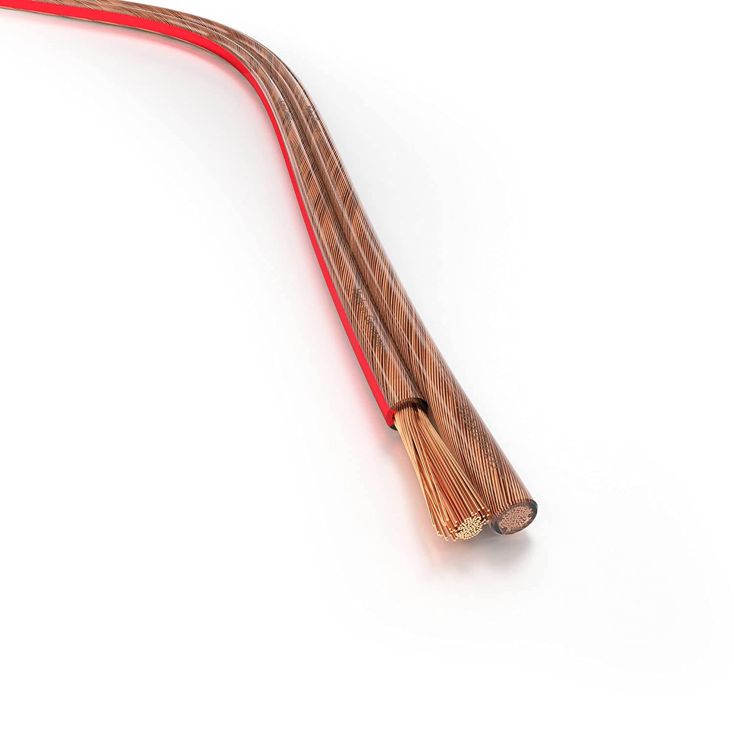 KabelDirekt - Pure Copper Stereo Audio Speaker Wire & Cable - Made in Germany - 16 AWG Gauge - 100 feet - (For Hifi Speakers and Surround Sound Systems, OFC Pure Copper, with polarity markings)