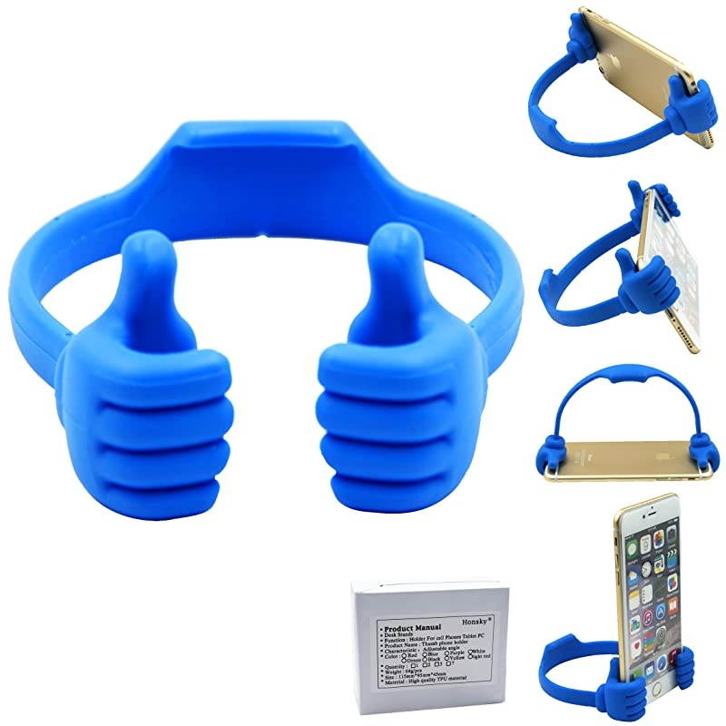 Universal Flexible Thumb Smartphone Stand Holder Blue