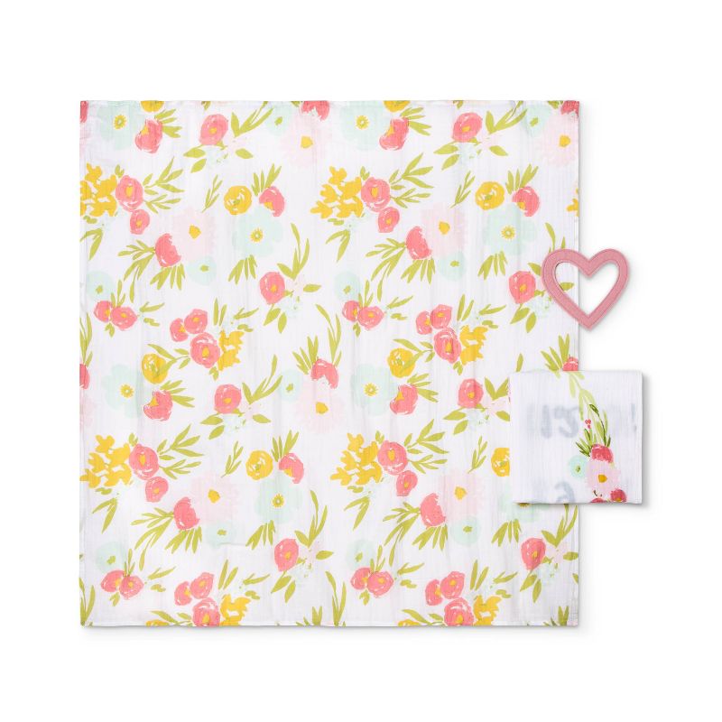 Muslin Blankets with Felt Frame Floral - Cloud Island™