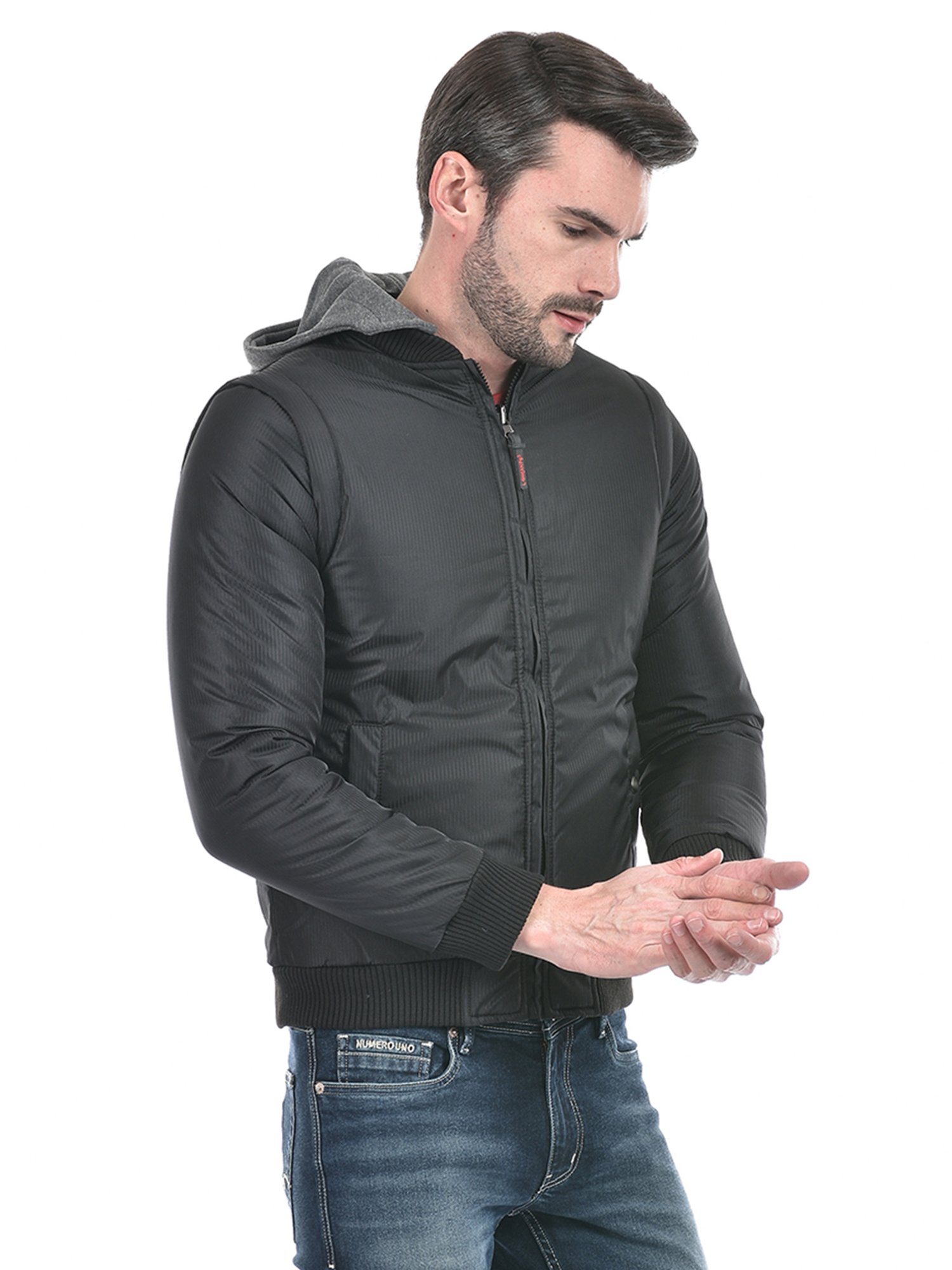 Lawman Pg3 Black Regular Fit Reversible Jacket