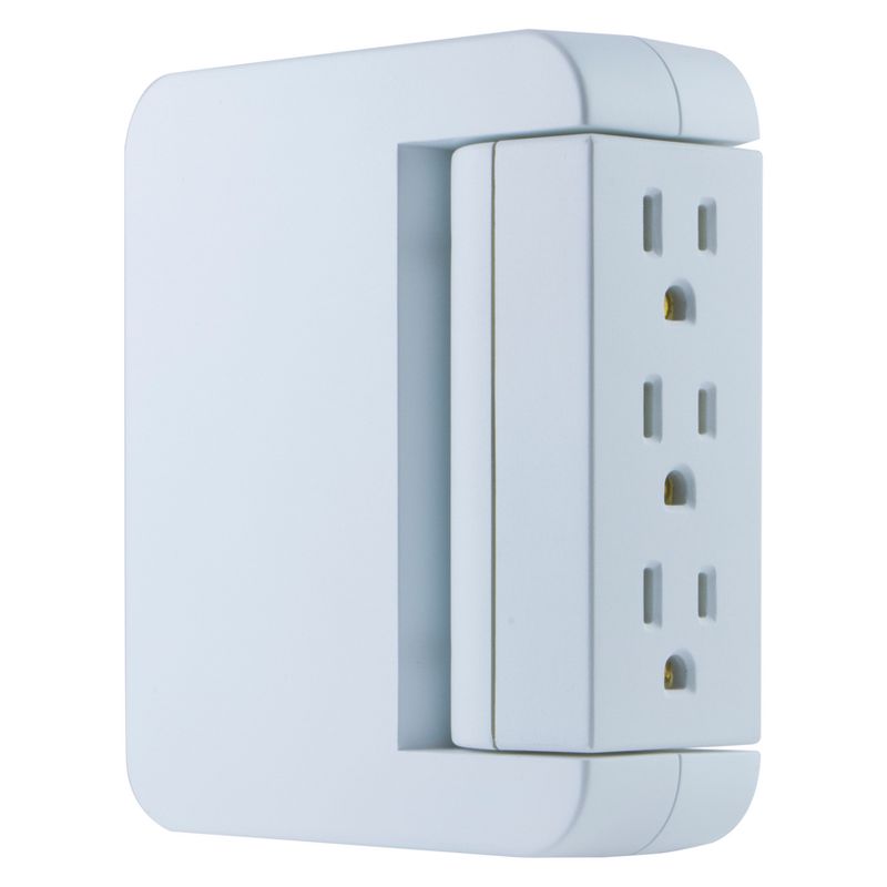 General Electric Pro 5 Outlet Sur Protector Wall Tap With Swivel Access White
