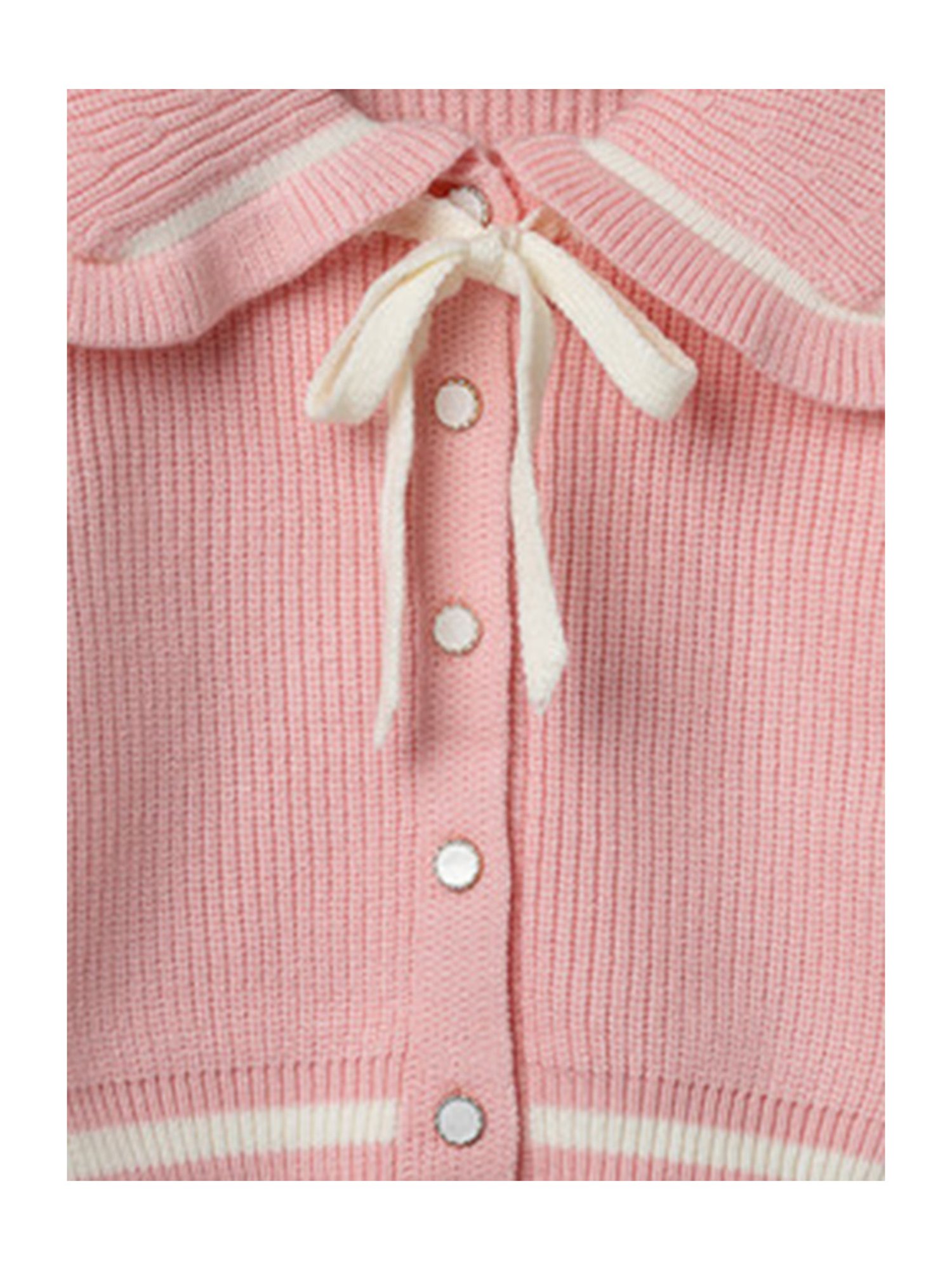 NEUDIS Girls Pink Self Design Full Sleeves Sweatshirt with Joggers