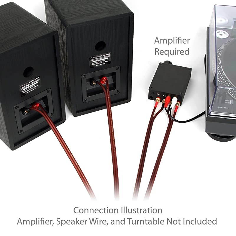 MB42 Bookshelf Speakers Passive Needs Amplifier or Receiver Not for Use Directly with Turntable 4Inch Carbon Fiber Woofer and Silk Dome Tweeter Black Pair Renewed