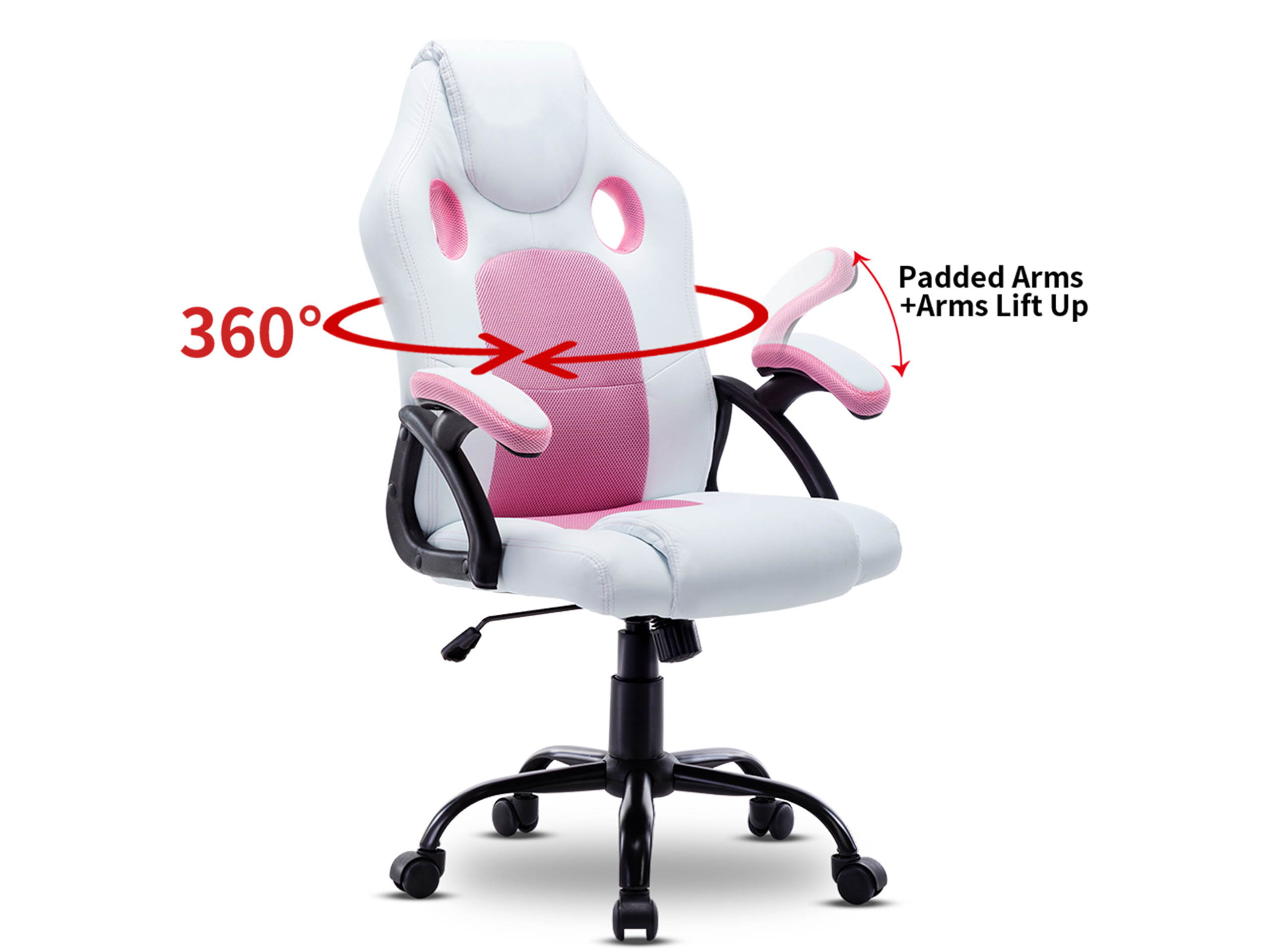 Volans Breathable Mesh Gaming Chair,Ergonomic Racing Office Computer Game Chair-Swivel Rocker E-Sports Chair with Adjustable Backrest and Seat Height,Dark Grey