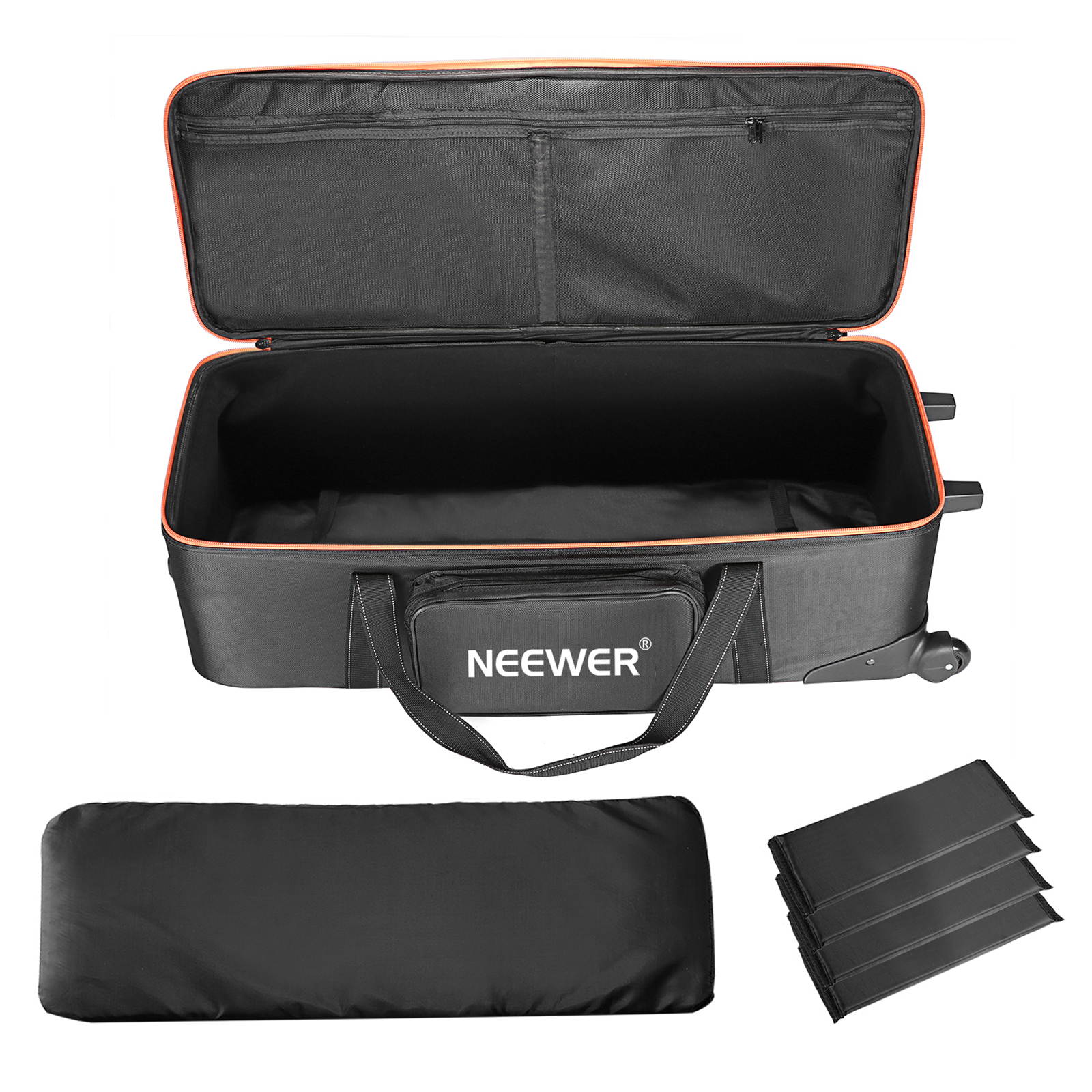 Neewer Photo Studio Equipment Trolley Carry Bag 38"x15"x11"/96x39x29cm with Straps Padded Compartment Wheel, Handle for Light Stand, Tripod, Strobe Light, Umbrella, Photo Studio and Other Accessories