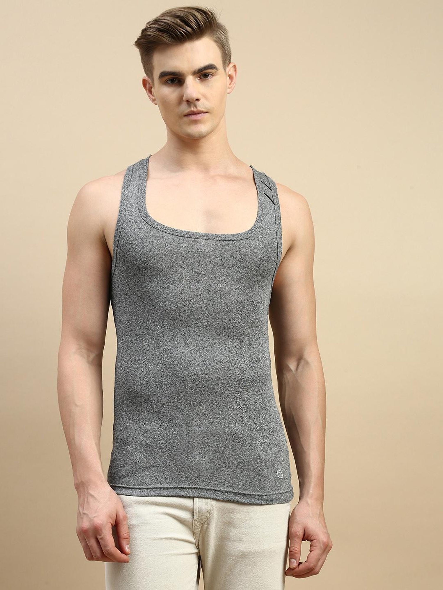 Zoiro Chinese Red & Black Jaspe Regular Fit Vest - Pack Of 2