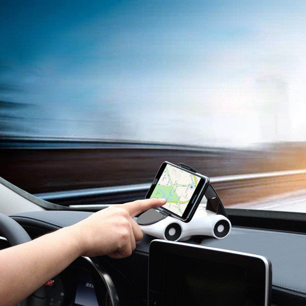 EIGIIS Creative Car Shape Car Phone Holder Non-slip GPS Holder 360&deg;Rotation for iPhone iPad and Other 3 to 6Inch Universal Smartphones (Yellow)