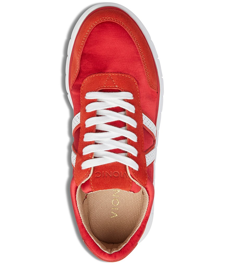 Vionic Nana Satin Leather Lace-Up Sneakers