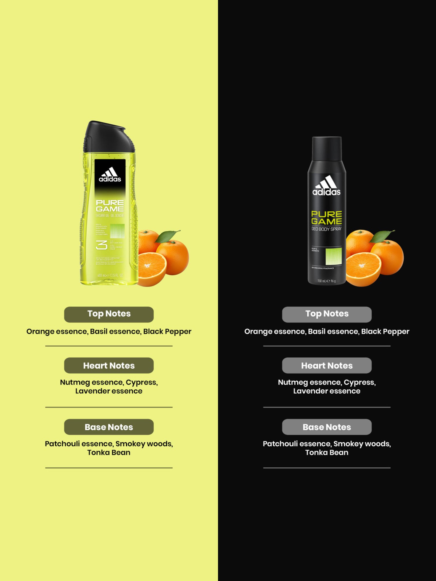 ADIDAS Pure Game Deo Spray & 3-IN-1 Shower Gel - Pack of 2