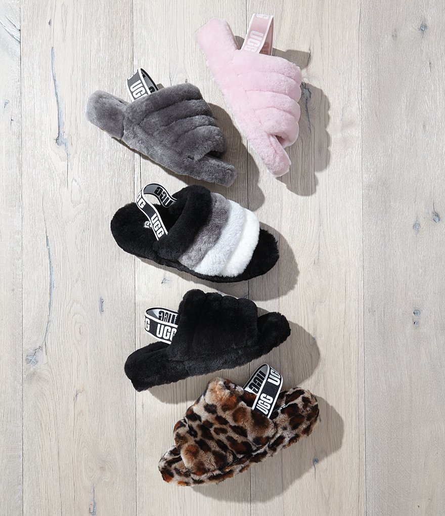 UGG&reg; Logo Fluff Yeah Fur Slides
