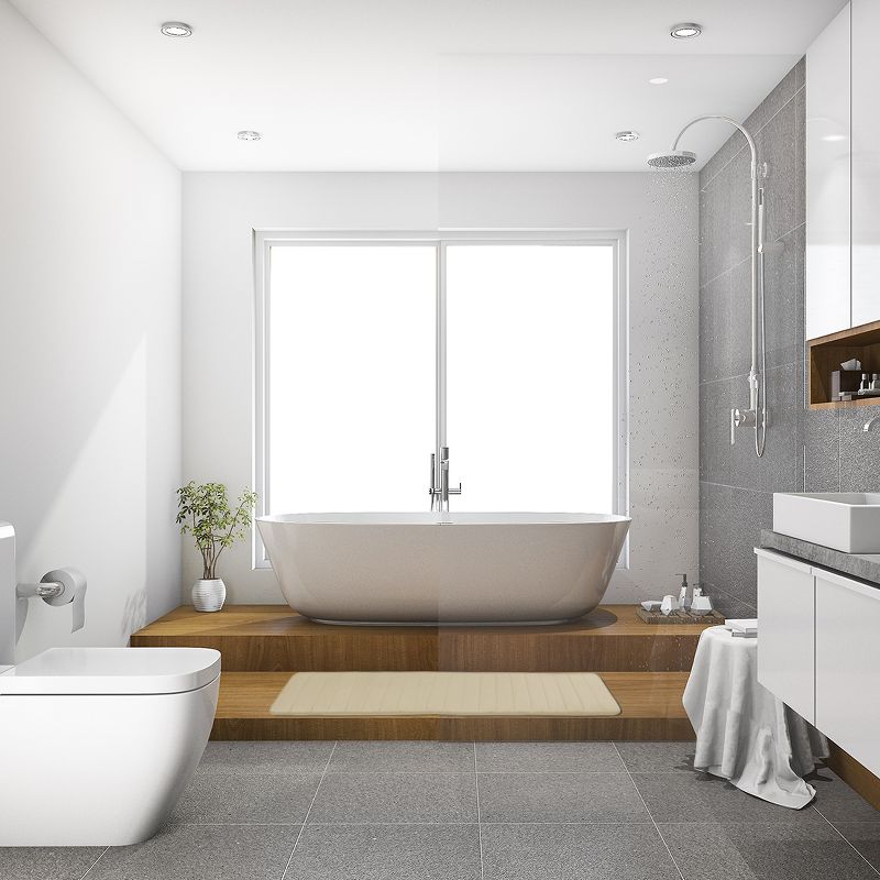 2'x5' Rectangle Indoor and Outdoor Polyurethane Floor Mat Beige - PiccoCasa