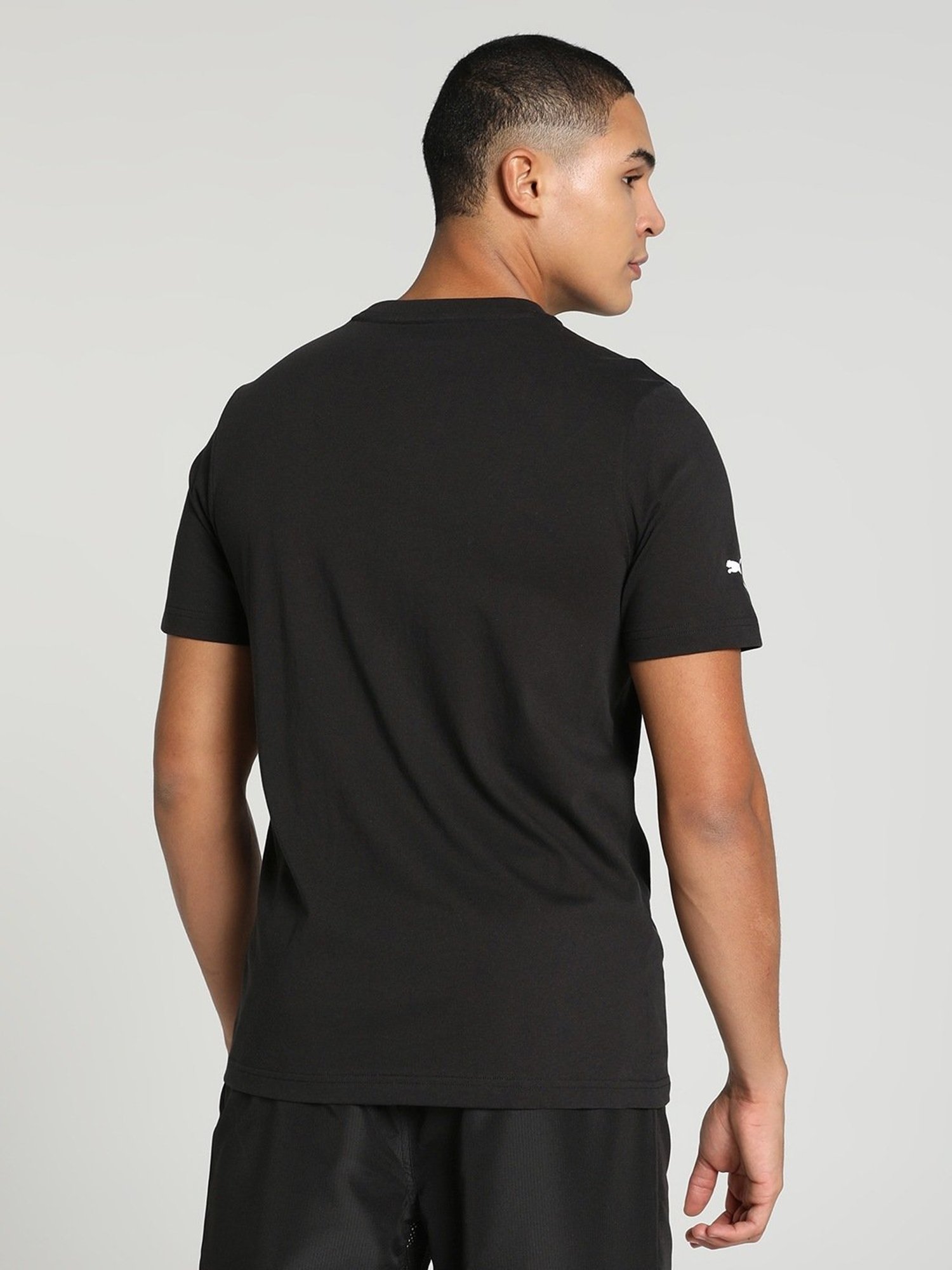 Puma Mercedes-AMG Petronas Motorsport Black Cotton Regular Fit Printed Sports T-Shirt