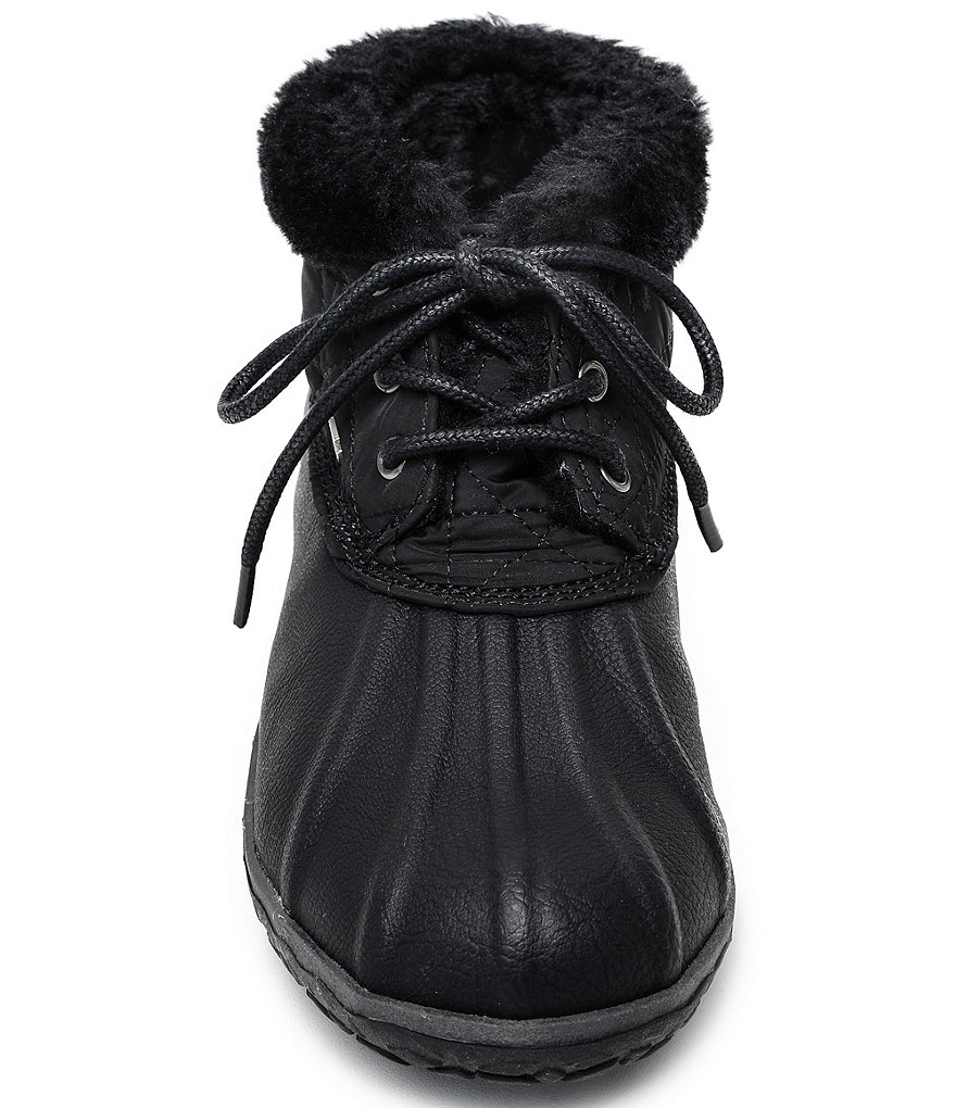 Minnetonka Women's Tega Water-Resistant Faux Fur Trim Ankle Booties