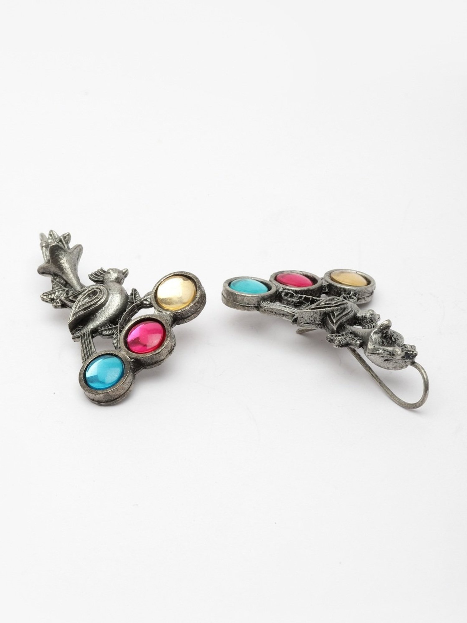 Moedbuille Mirrors Oxidised Silver Plated Antique Earrings