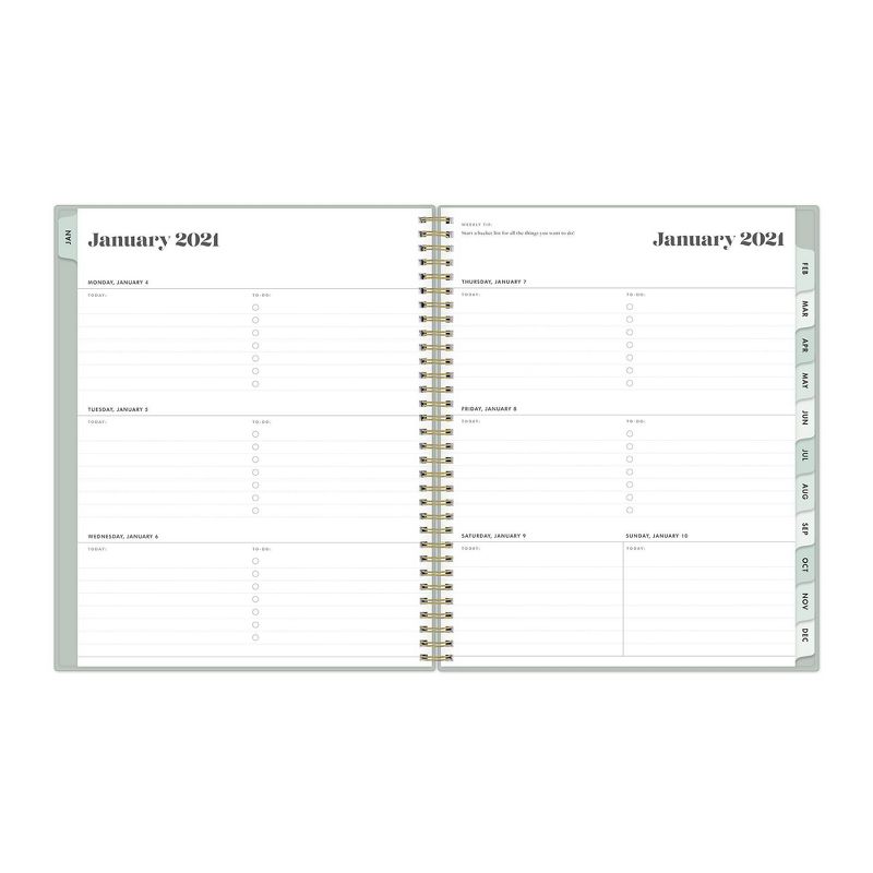 2021 The Everygirl Planner 8.5" x 11" Plastic Weekly/Monthly Wirebound Sage - Blue Sky