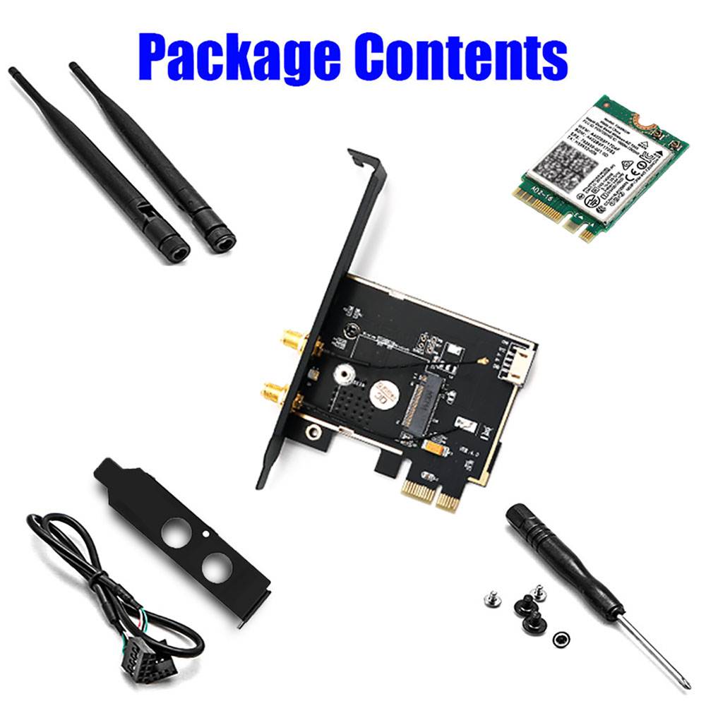 802.11AC Desktop Wifi Card 802.11 A/B/G/N/AC Bluetooth 4.0 AC1200 2.4Ghz-300Mbps/5Ghz-867Mbps Card With Low Profile bracket