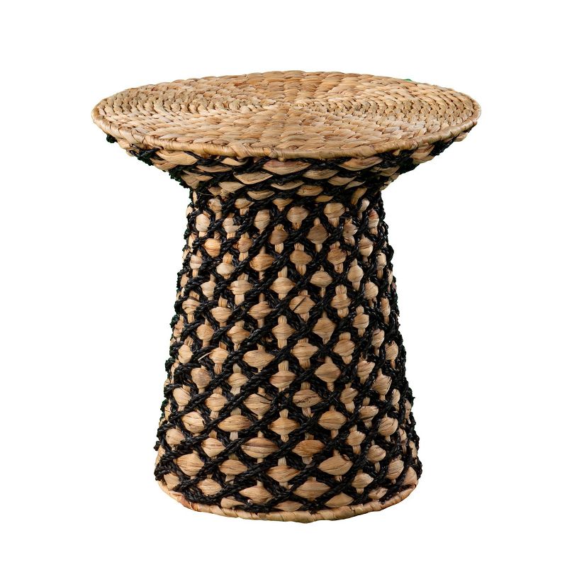 Skernan Woven Accent Table Natural/Black - Aiden Lane