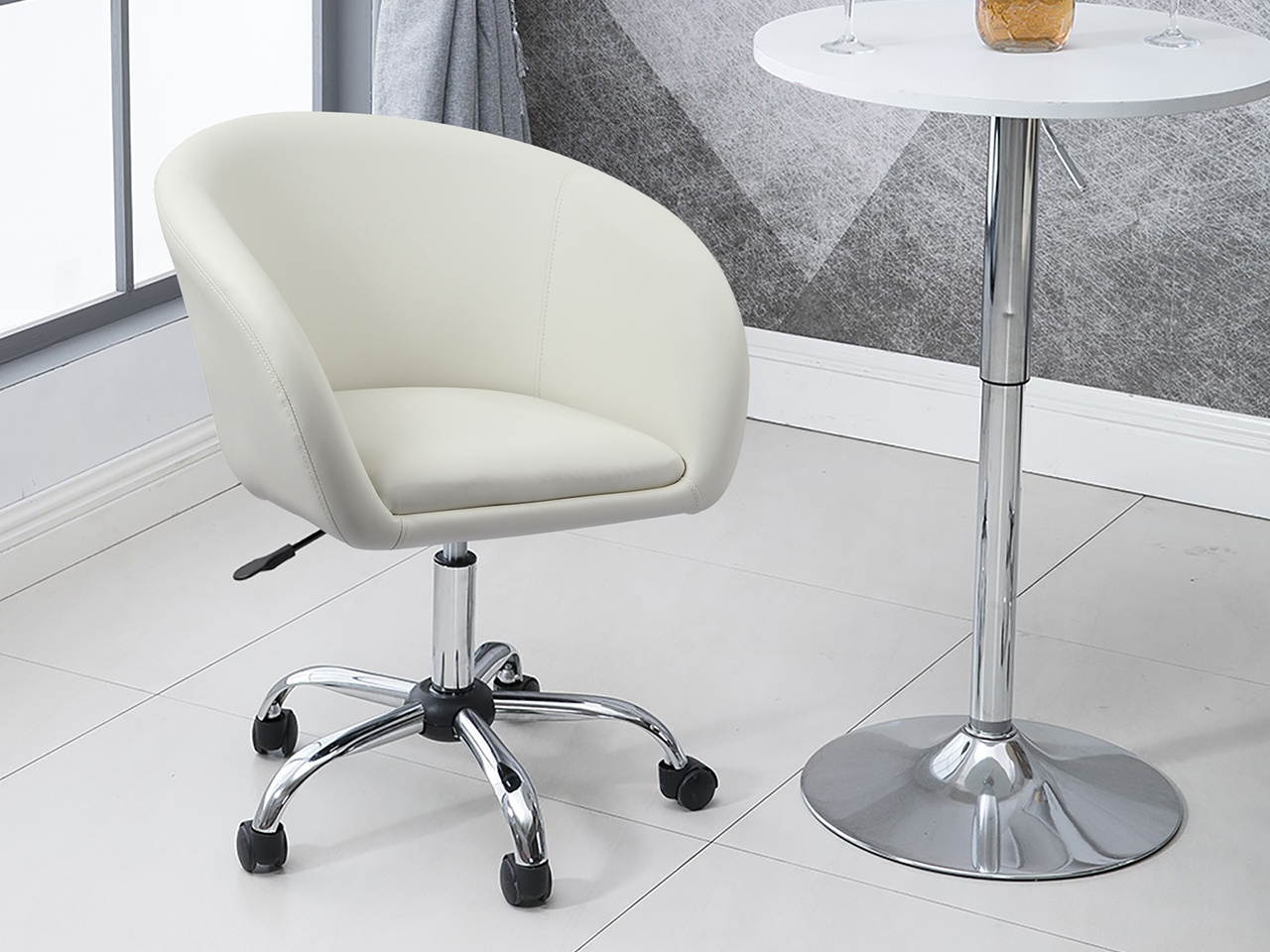 Global Leather Task Chair, Black (8993BK450/550) 