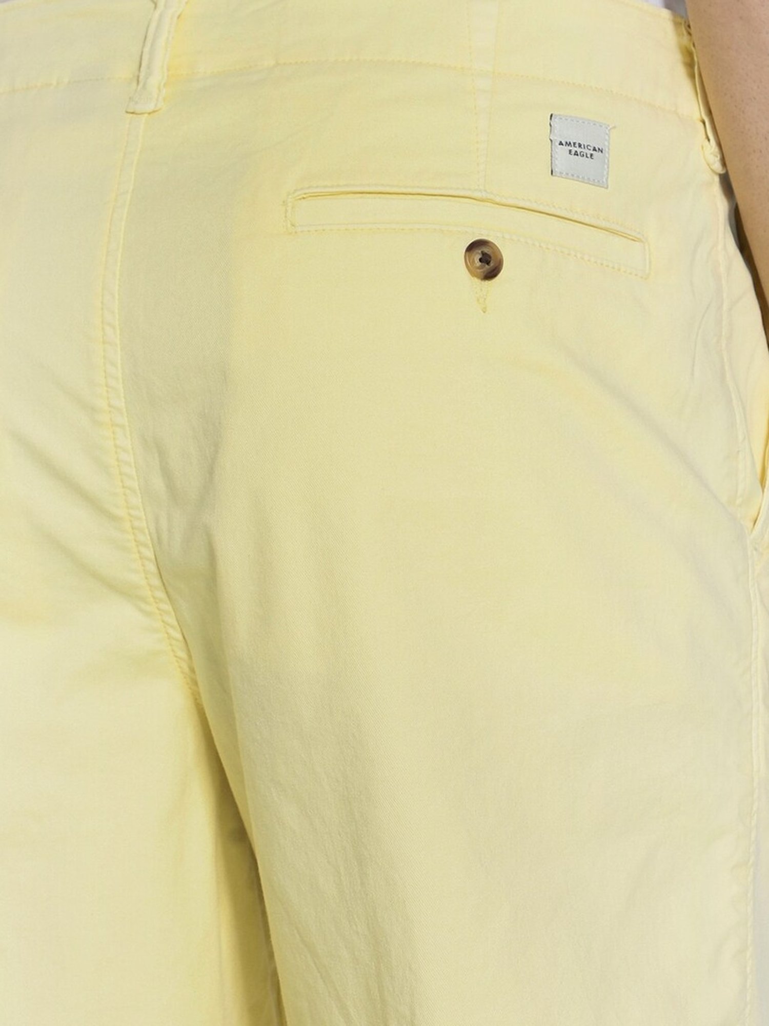American Eagle Yellow Cotton Regular Fit Shorts