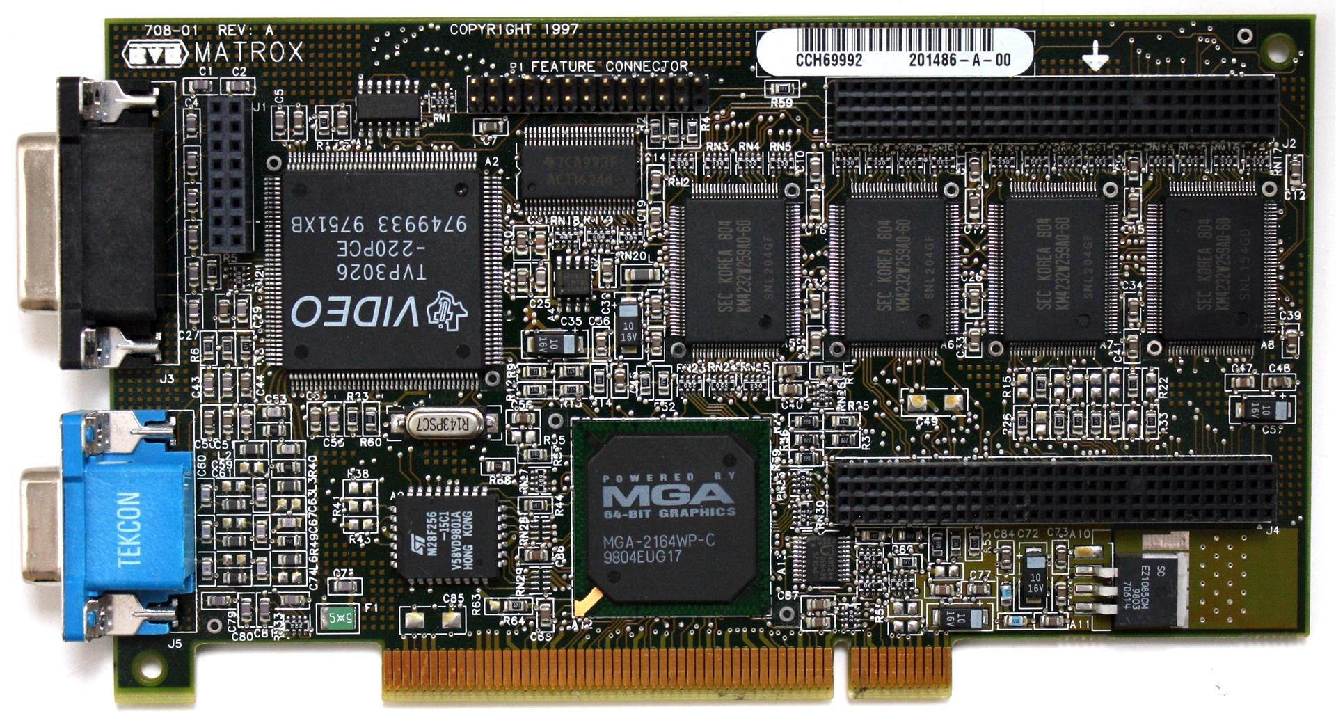 MIL2P/4/DELL2 - 4MB PCI VIDEO CARD, 708-01 REV.A, DP/N 00055974 REV.A00 (NO BRACKET)