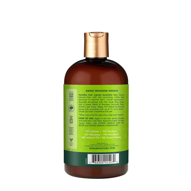 SheaMoisture Power Greens Sulfate Free Shampoo for Curly Hair Moringa and Avocado - 13 fl oz