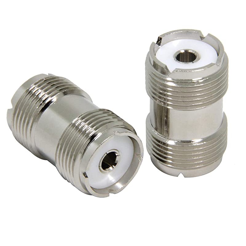 2Pack SO239 PL259 UHF Female to Female Coax Cable Barrel Adapter Connector PL259 Coupler Plug for CB HAM Radio Antenna SWR Meter
