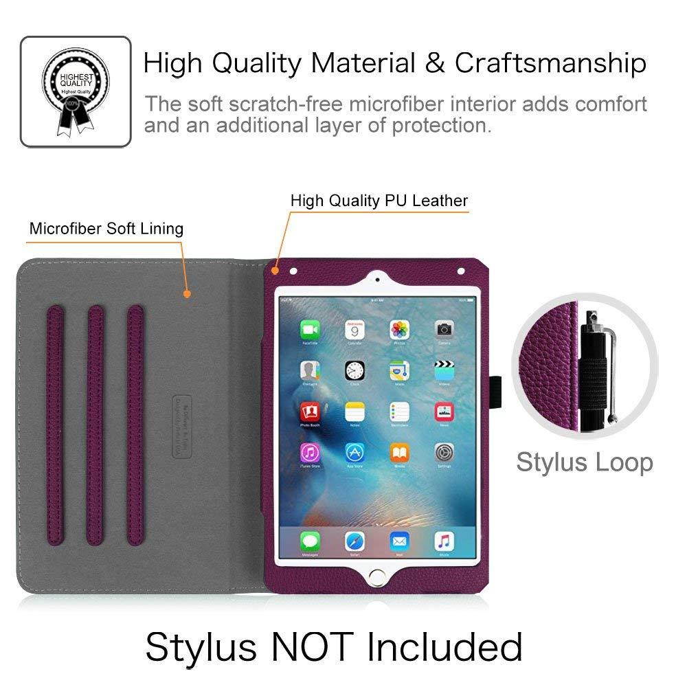 Fintie iPad Mini 4 Case [Corner Protection] - [Multi-Angle Viewing] Folio Smart Stand Protective Cover with Pocket, Supports Auto Wake/Sleep for Apple iPad Mini 4 (2015 Release), Purple