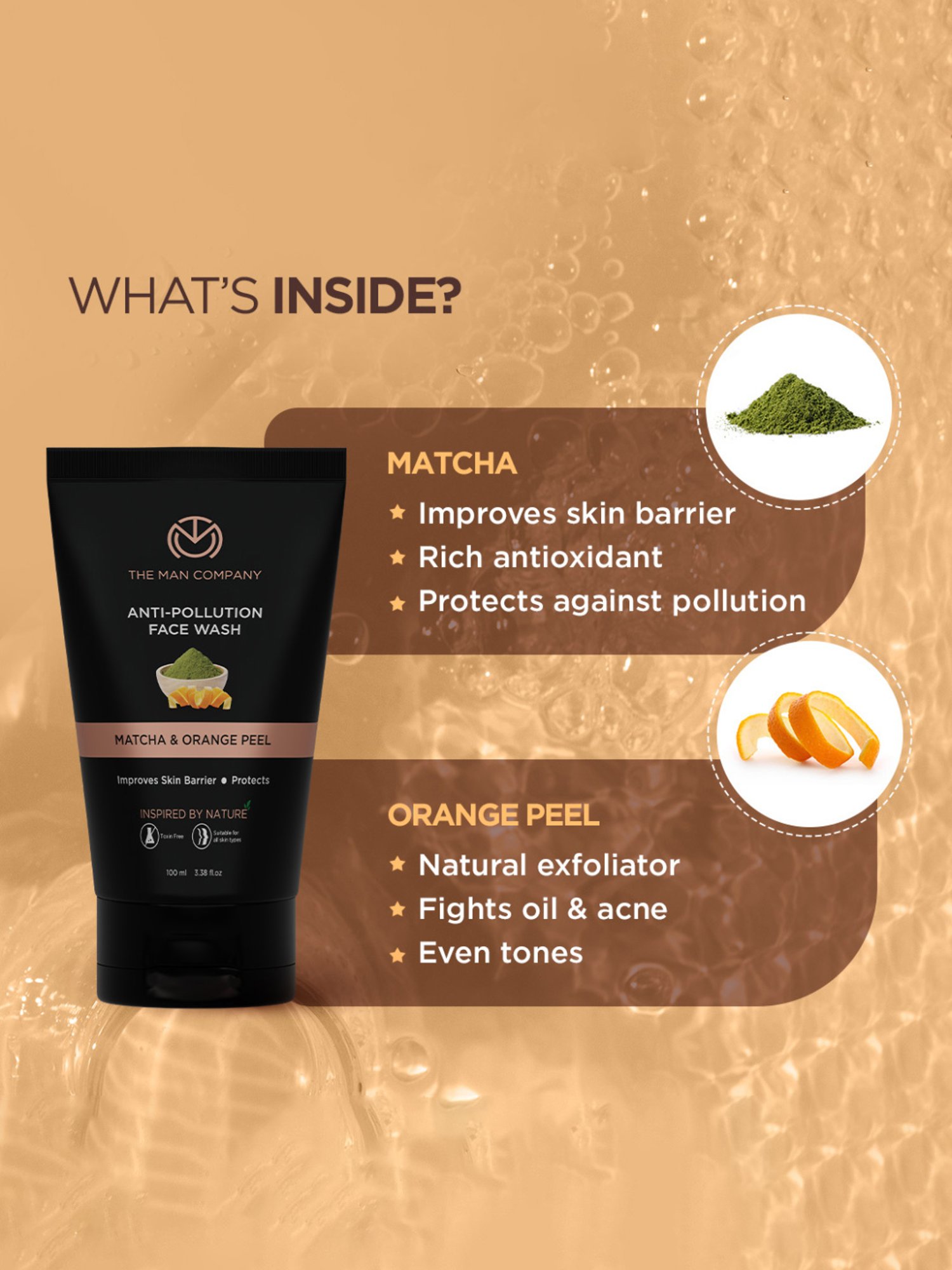 Mancode Detoxifying De Tan, Vitamin C & Acne Control Tea Tree Foaming Facewash (Pack of 3)